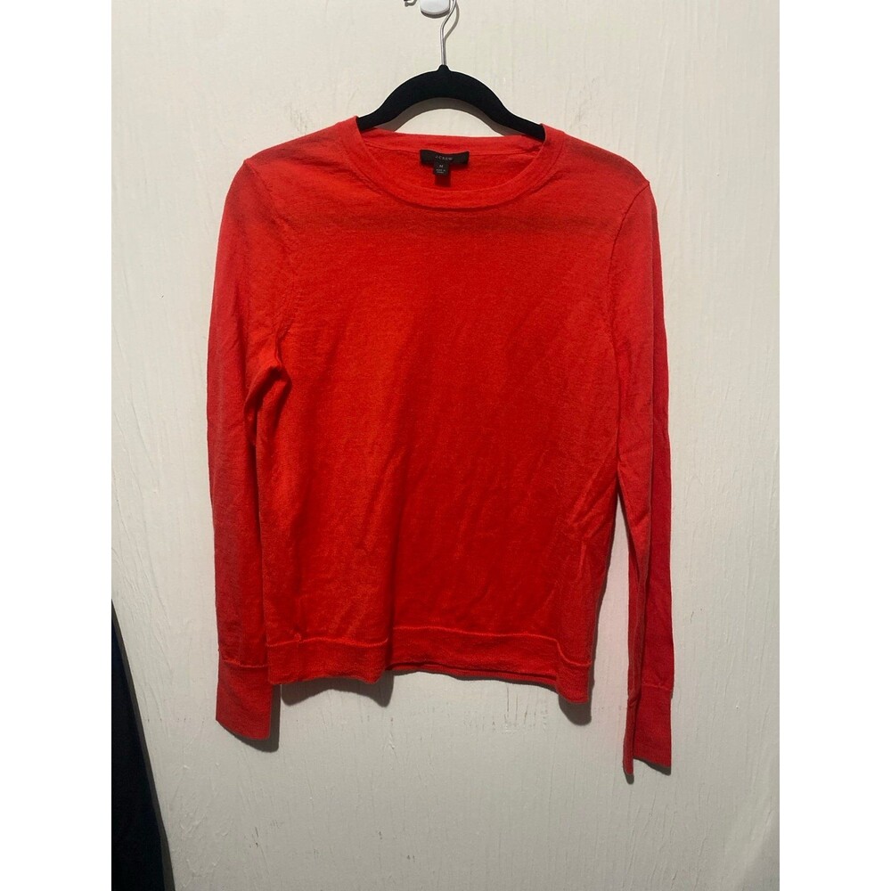 J.Crew Women’s Poppy Red Lightweight Crewneck Sweater – Size Medium